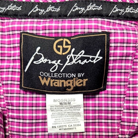 Wrangler George Strait Collection Pink Plaid Check One-Pocket Button-Down Shirt - Picture 5 of 6